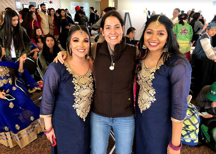 Dr. Walker at Asia Day with Christine and Ishani
